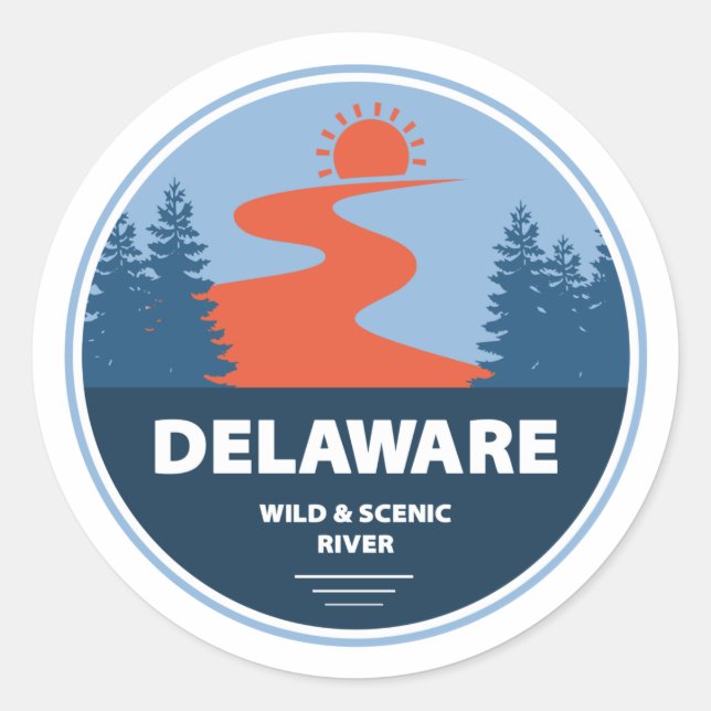 Wild und Landschaftlicher Fluss Delaware Runder Aufkleber (Vorderseite)