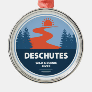 Wild und Landschaftlicher Fluss Deschutes, Oregon Ornament Aus Metall