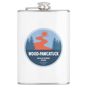 Wild und Landschaftlicher Fluss Wood-Pawcatuck Flachmann