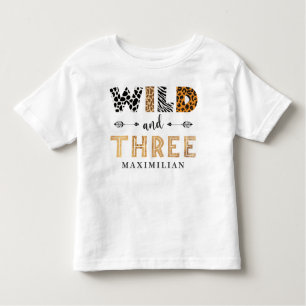 Wild und Three Birthday Safari Baby T - Shirt