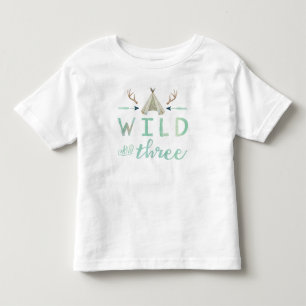 Wild und Three Tribal Boy's Birthday Shirt
