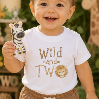 Wild und Two Lion 2. Geburtstags Baby Boy T-Shirt