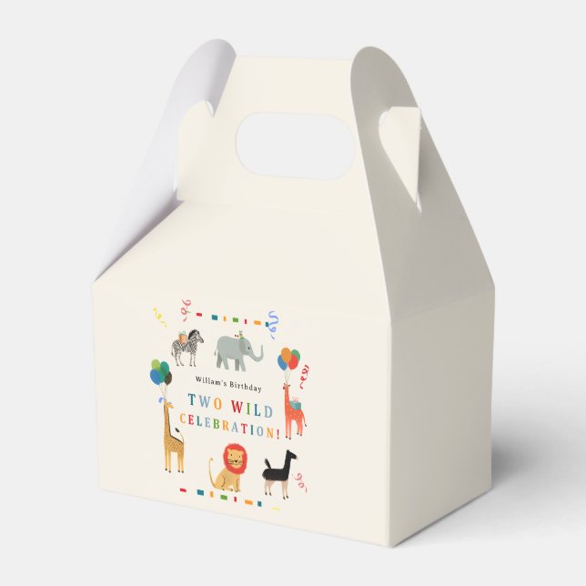 Wild und Whimsical 2. Geburtstag Geschenkschachtel (Vorderseite)