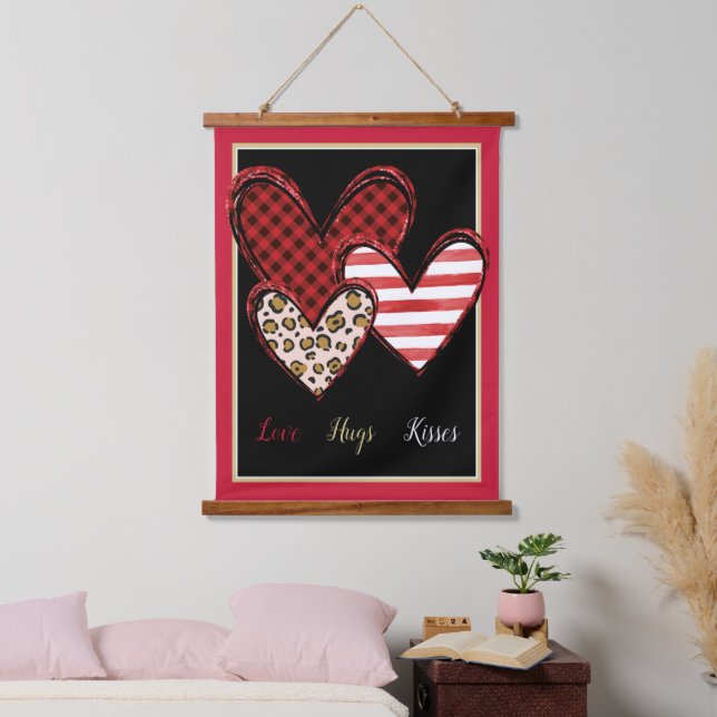 Wild valentine wandteppich mit holzrahmen (Schlafzimmer)