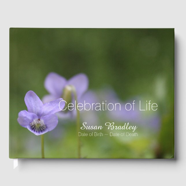 Wild Violets Celebration of Life Guest Book Gästebuch (Vorderseite)