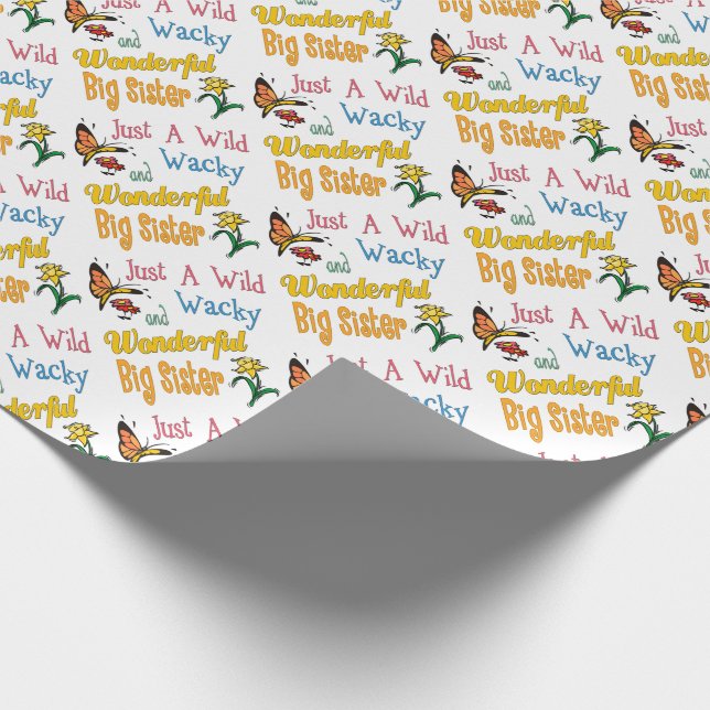 Wild Wacky Wundervolle Big Sister Geschenke Geschenkpapier (Ecke)