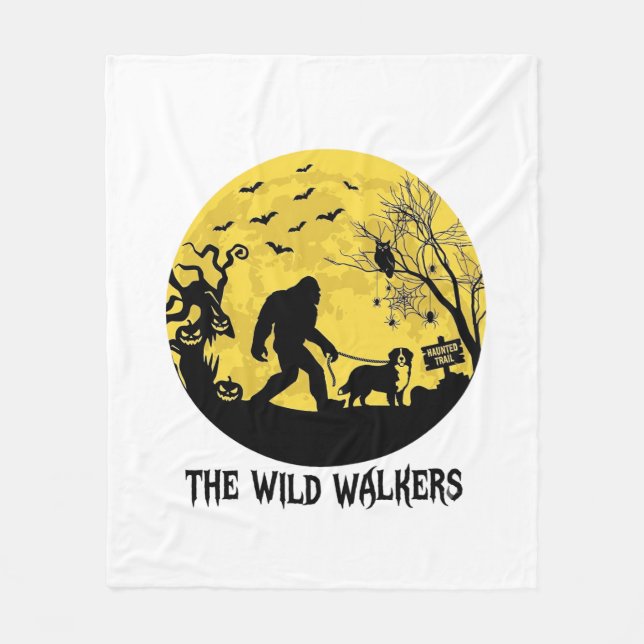 Wild Walker Bigfoot gehende Berner Halloween Hau Fleecedecke (Vorderseite)