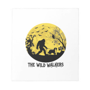 Wild Walker Bigfoot gehende Berner Halloween Hau Notizblock