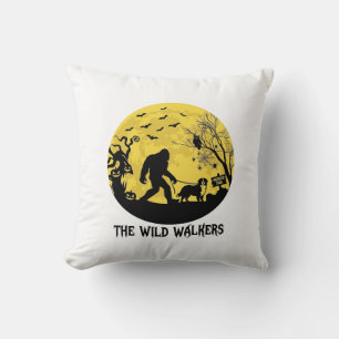 Wild Walkers Bigfoot gehende Berner Halloween Hau Kissen