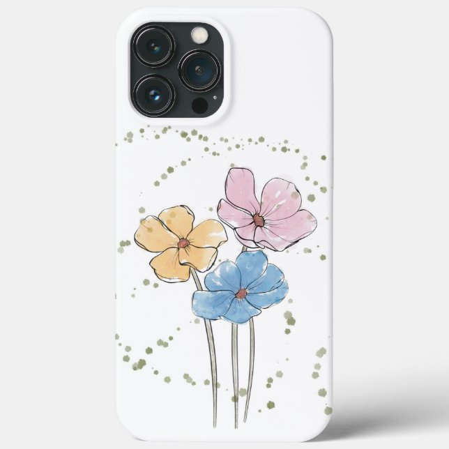 Wild Watercolor Blume iPhone 13 Pro Max Case (Rückseite)
