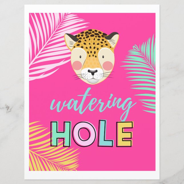 Wild Watering Hole Sign | Dschungelwasserloch (Vorderseite)
