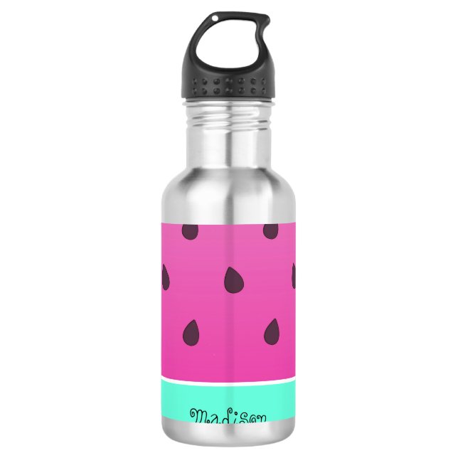 Wild Watermelon Slice | PERSONALISIERT Edelstahlflasche (Vorderseite)