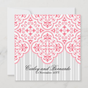 Wild Watermelon Wedding Damask Muster Custom Einladung