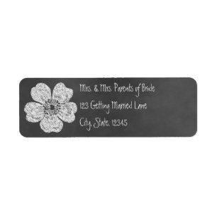 Wild-Weiße Rosen Chalkboard Avery Label