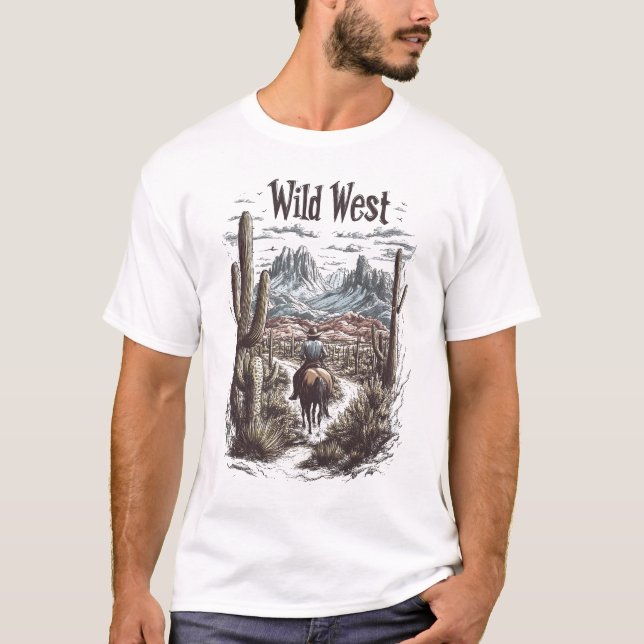 Wild West Adventure Illustration T-Shirt (Vorderseite)