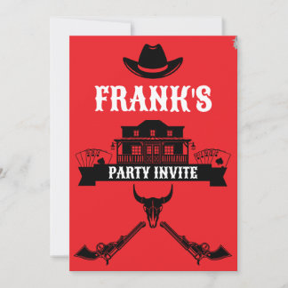 Wild West Americana Geburtstag Einladung