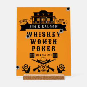Wild West Americana Poker Acrylschild