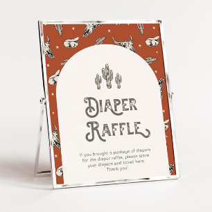 Wild West Baby Duwer Windel Raffle Sign