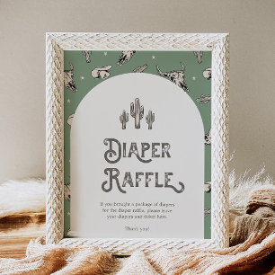Wild West Baby Duwer Windel Raffle Sign