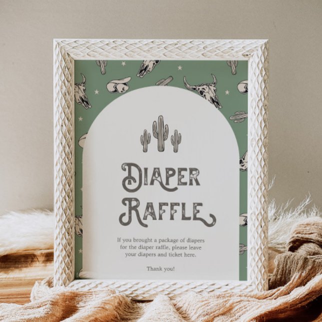 Wild West Baby Duwer Windel Raffle Sign (Von Creator hochgeladen)