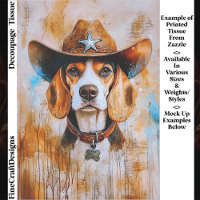 Wild West Beagle Hund in Cowboyhut EY4 Decoupage