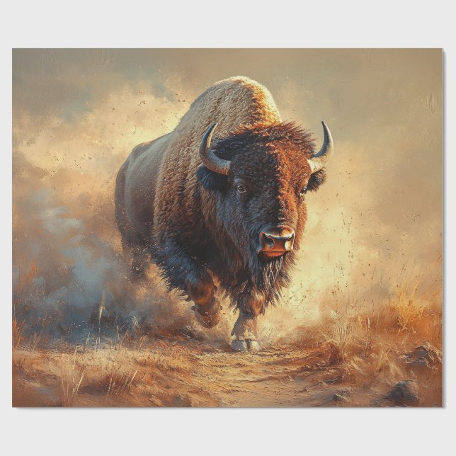 Wild West Bison Decoupage Geschenkpapier (Flach)