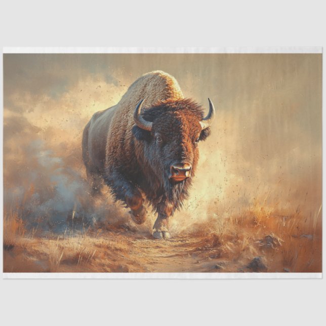 Wild West Bison Decoupage Seidenpapier (Vorderseite)