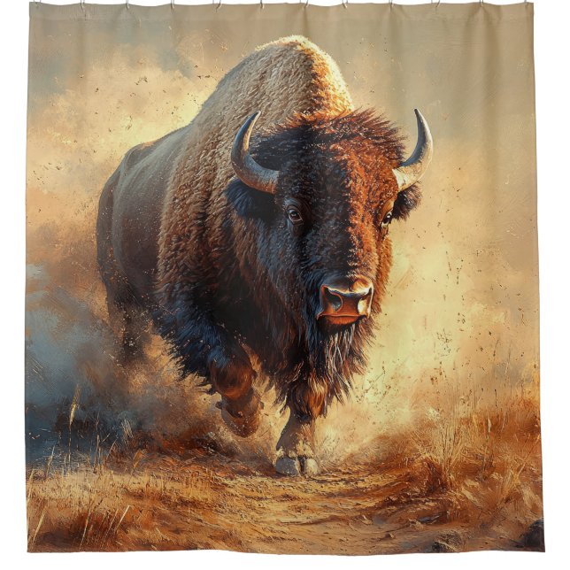 Wild West Bison Duschvorhang (Vorderseite)