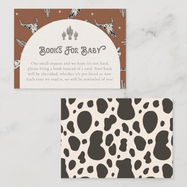 Wild-West-Bücher für Babykarten | Western Baby Begleitkarte (Vorne/Hinten)