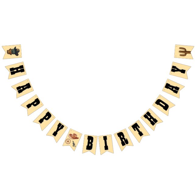 Wild West Buckin' Geburtstag Wimpelkette (Alle)
