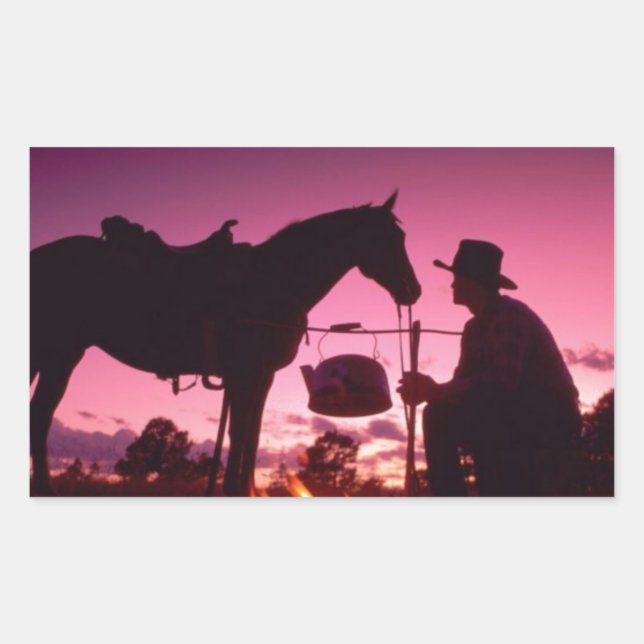 Wild West Camping Rechteckiger Aufkleber (Vorderseite)