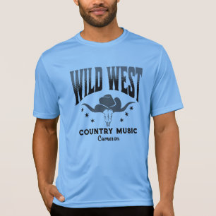 Wild West Cow Cowboy Hat Country Music T - Shirt
