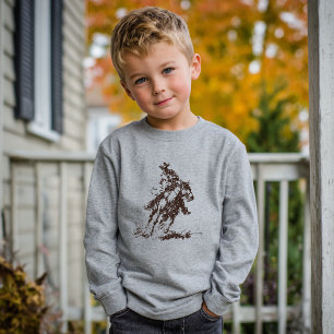 Wild West Cowboy auf Long Sleeve Boys T - Shirt