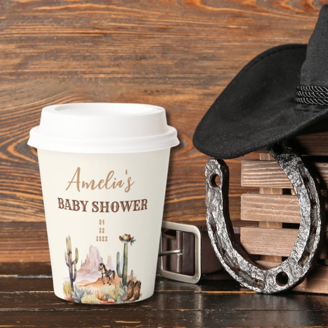 Wild West Cowboy Baby Shower Pappbecher (Von Creator hochgeladen)
