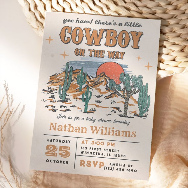 Wild West Cowboy Baby Shower Party Einladung (Von Creator hochgeladen)