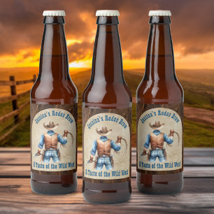 Wild West Cowboy Bierflaschenetikett