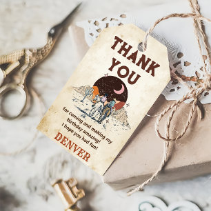 Wild West Cowboy Birthday Party Danke für Gi Geschenkanhänger