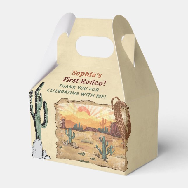 Wild West Cowboy Birthday Party Geschenkschachtel (Vorderseite)