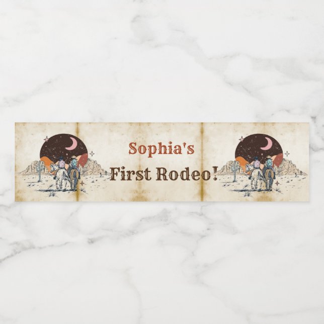 Wild West Cowboy Birthday Party Wasserflaschenetikett (Einzelnes Label)