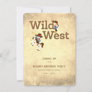 Wild West Cowboy Cowgirl Custom Child's Birthday Einladung