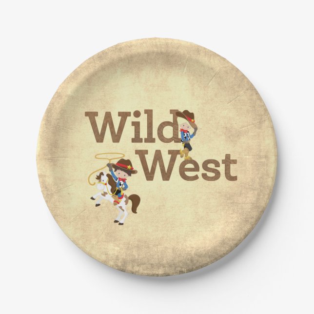 Wild West Cowboy Cowgirl Western Theme Pappteller (Vorderseite)