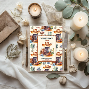 Wild West Cowboy First Rodeo Birthday Einladung