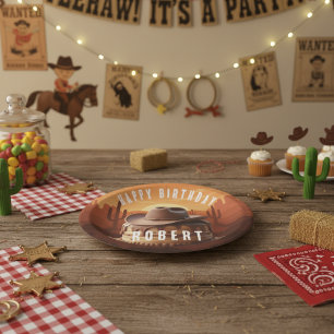 Wild West Cowboy Hat Cake Pappteller