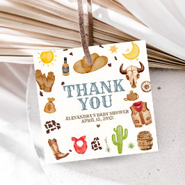 Wild West Cowboy Rodeo Baby Shower Geschenkanhänger