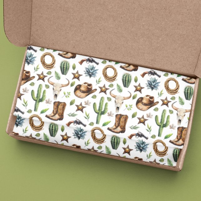 Wild West Cowboy Western Watercolor Seidenpapier (Von Creator hochgeladen)