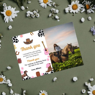 Wild West Cowgirl Geburtstagsparty danke Karte