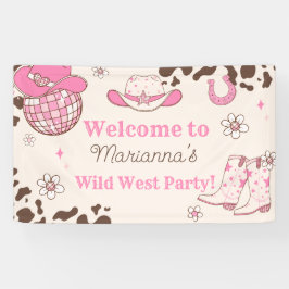 Wild West Cowgirl Rosa Geburtstagsparty Willkommen Banner
