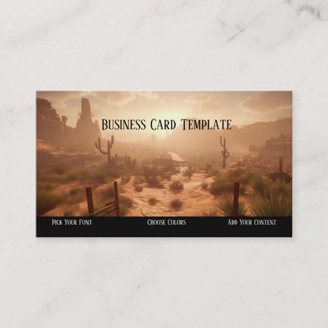 Wild West Desert Sunset Western Business Card Visitenkarte (Vorderseite)