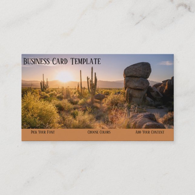 Wild West Desert Sunset Western Business Card Visitenkarte (Vorderseite)