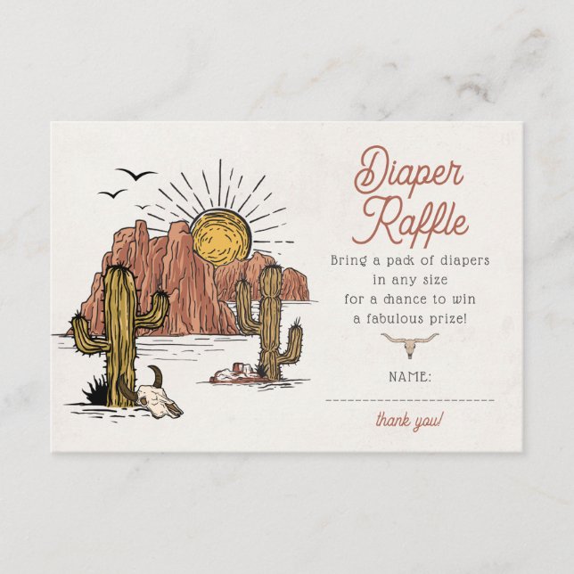 Wild West Diaper Raffle Enclosure Card Begleitkarte (Vorderseite)